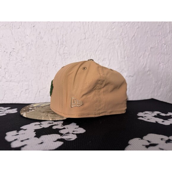 7 1/4 - Boston Red Sox Realtree Fitted Hat Ripstop Beige Two Tone - Mens New Era - Picture 6 of 9